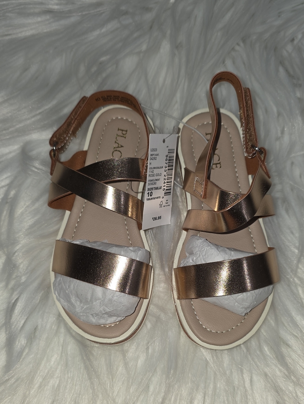 The Children's Place Metallic Rose Gold Girls' Slingback Sandals